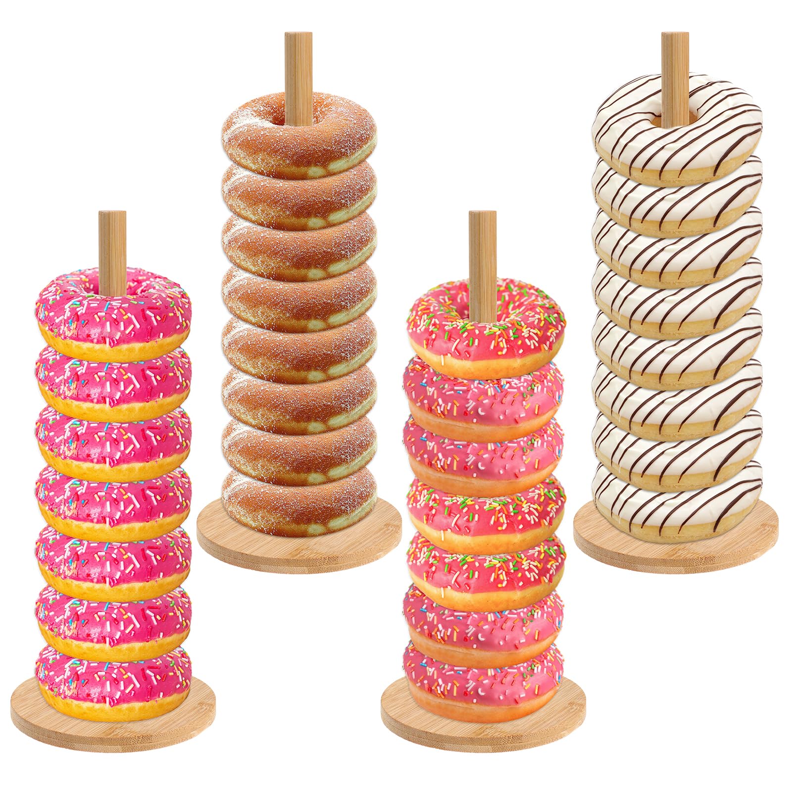 Giantree donut stand 4-pack demonstrates a versatile dessert display for events.