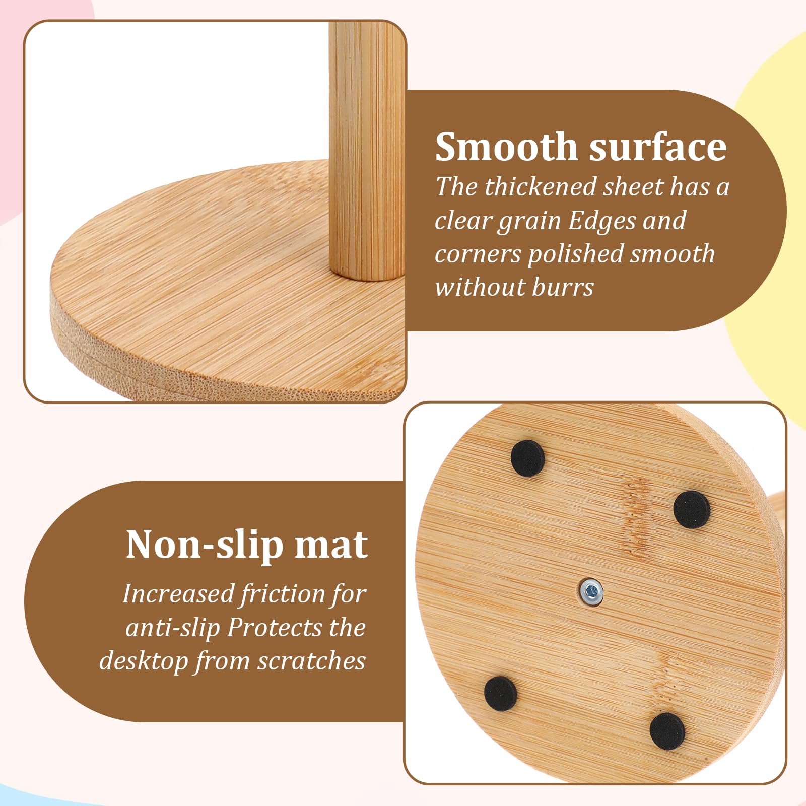 Giantree-donut-stand-base-stability highlights a weighted base for stable servings.