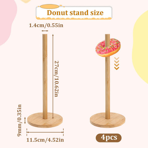 Giantree donut-tower-display shows a sturdy wooden stand for desserts at celebrations.