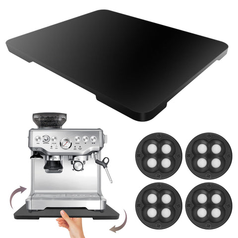GIASSVIO 360° rolling tray under cabinet for easy appliance access and movement.