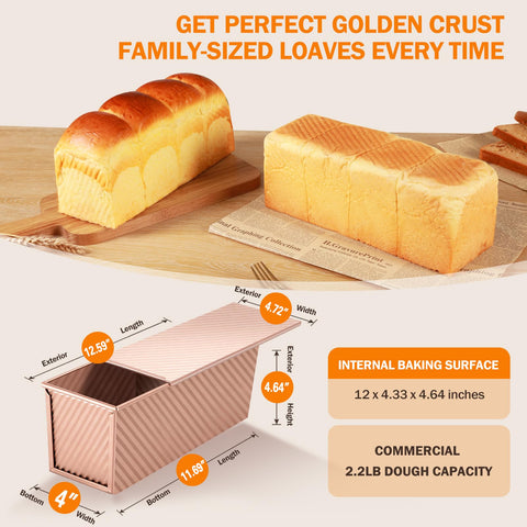 Gicyiit Pullman pan lid inside view highlighting smooth release and crumb stability.