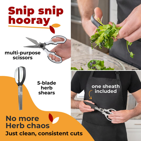 Gidli heavy-duty scissors cutting poultry and thick meat with ease