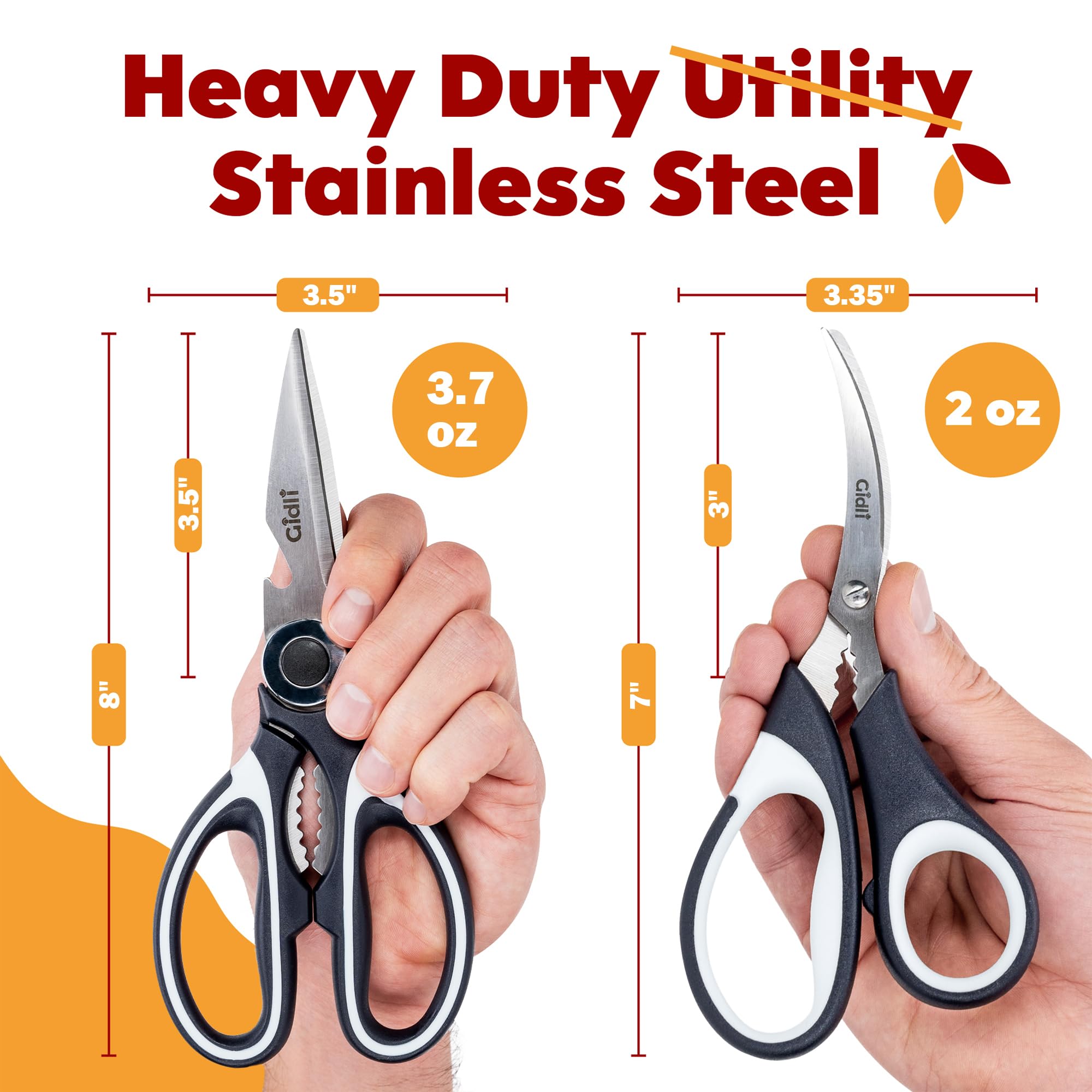 Gidli Kitchen Shears included protective cover for safe storage.
