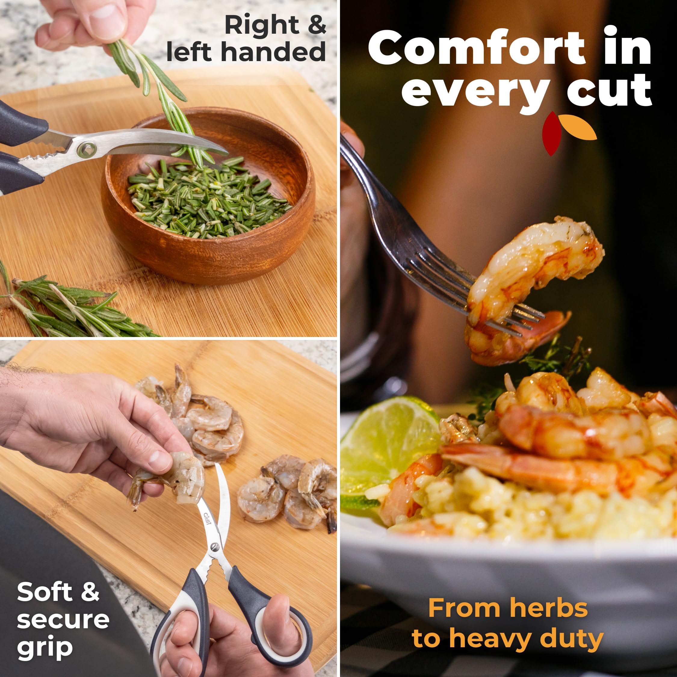 Gidli Kitchen Shears dishwasher-safe for easy cleanup after cooking.
