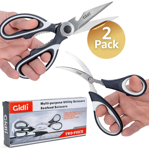 Gidli Kitchen Shears multi-tasking design handles packaging and light gardening.