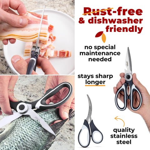 Gidli Seafood Scissors 7inch shell cracker demonstrates effortless shell cracking.