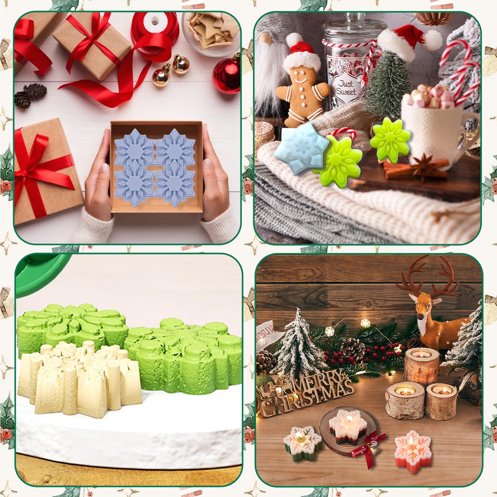 Gieehiol snowflake molds great for jellies desserts and crafts