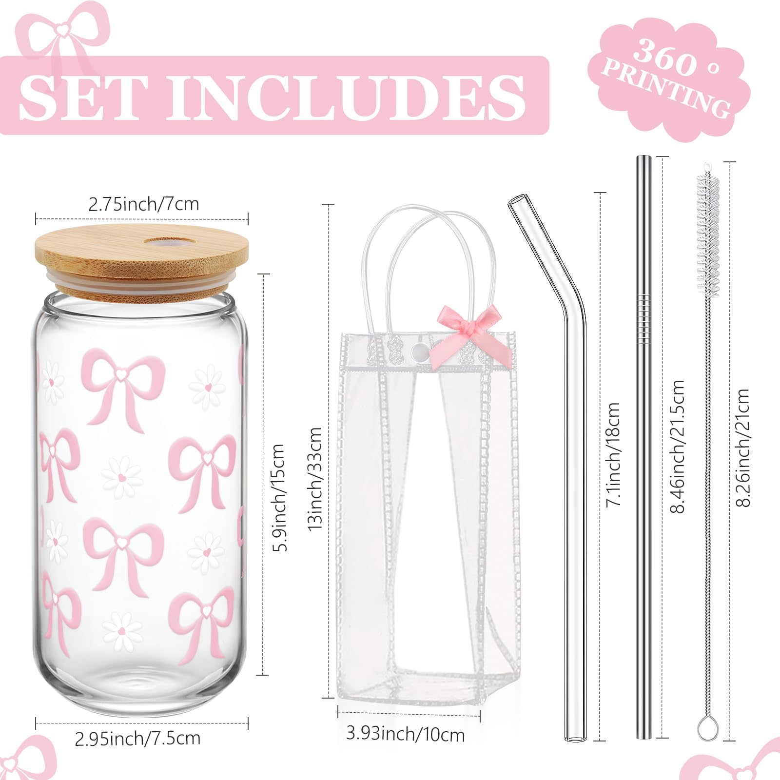 Giesiery glass with stainless steel straw ideal for iced coffee