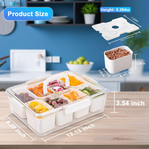 Eight-compartment tray keeps fruits, nuts, and treats neatly separated