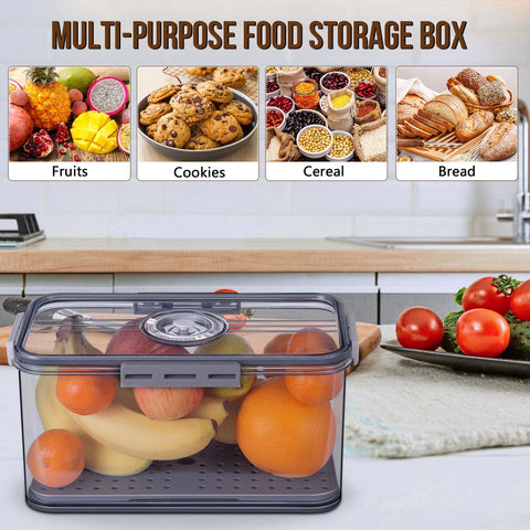 Gifhomfix bread box on kitchen counter stores cookies, bagels, and snacks.