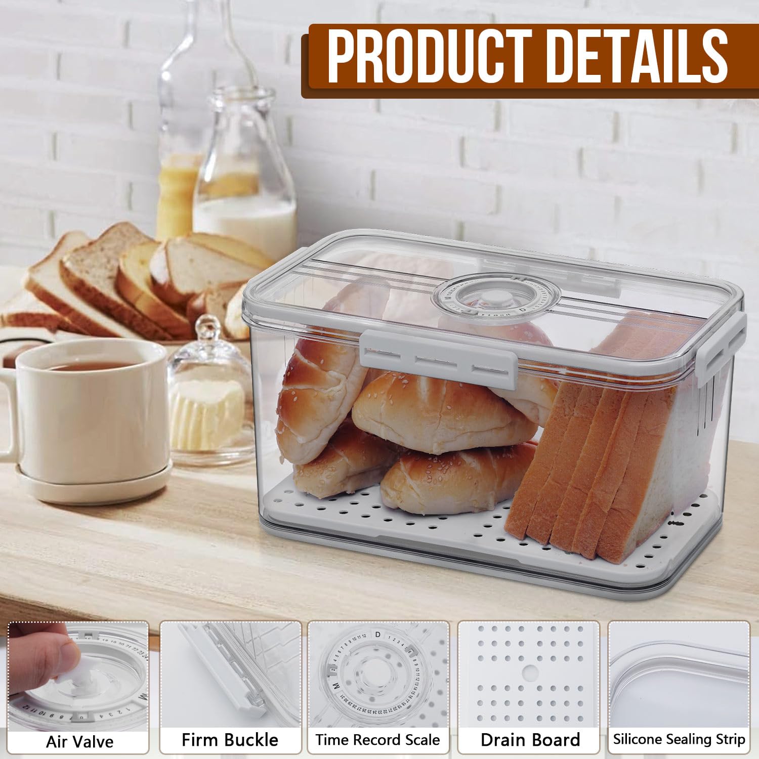 Gifhomfix bread box offers ample capacity for most loaves.