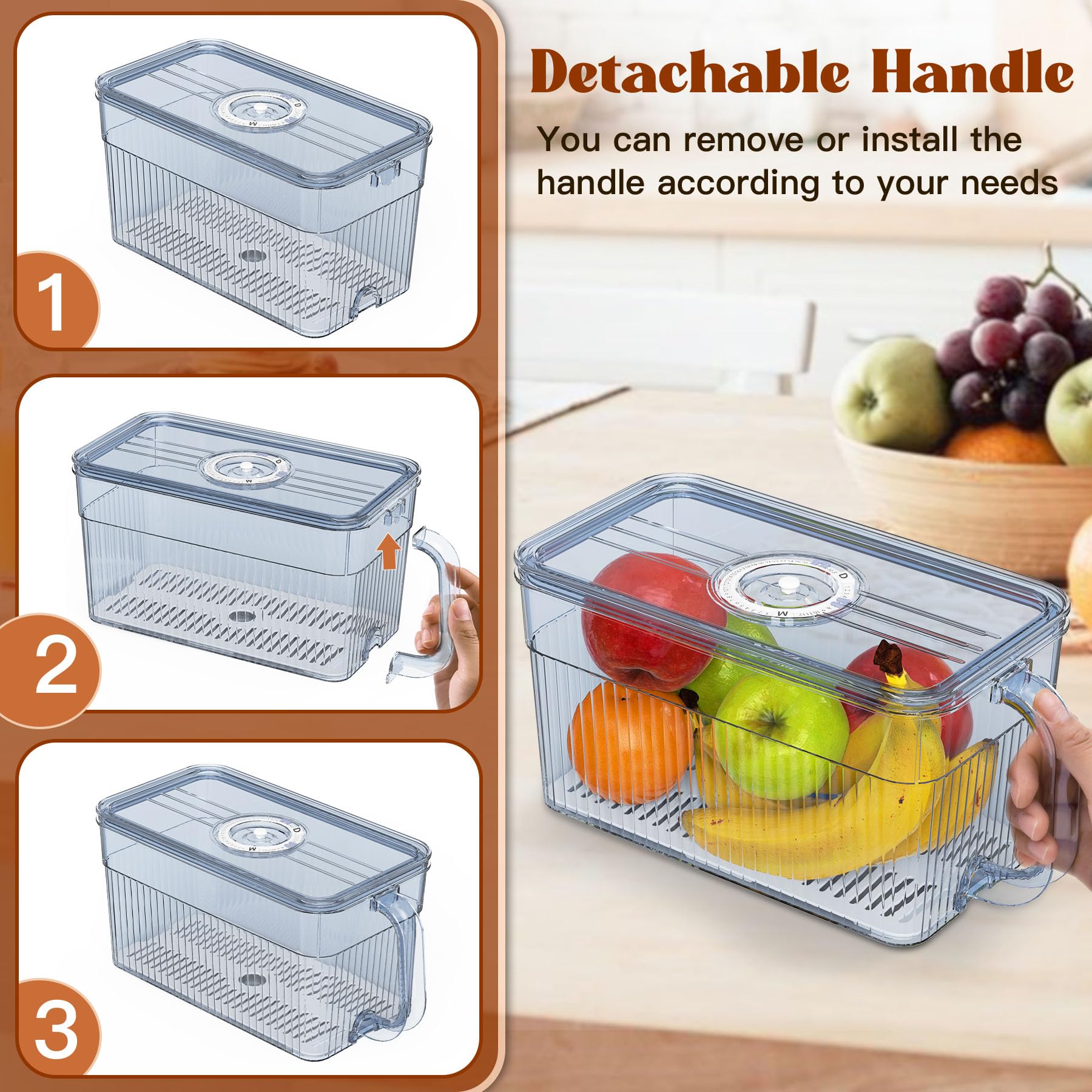 Gifhomfix bread box with time dial shows storage duration at a glance.