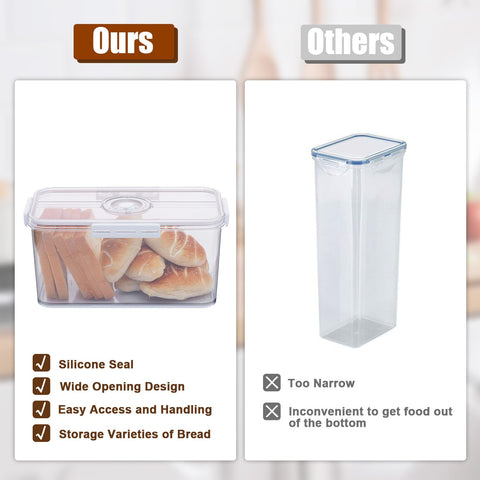 Gifhomfix bread box transparent lid lets you see contents at a glance.