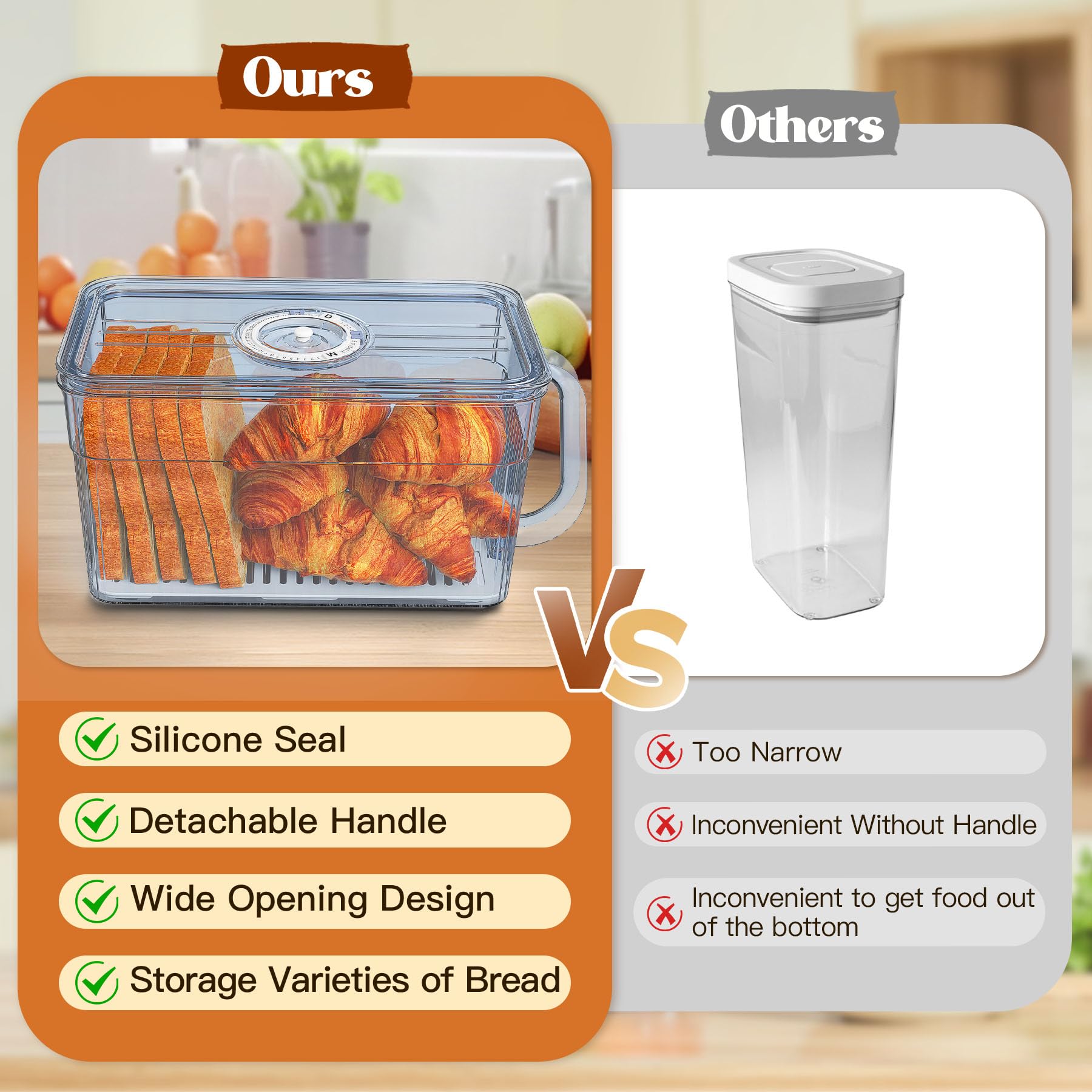 Gifhomfix two-pack bread boxes save counter space in busy kitchens.