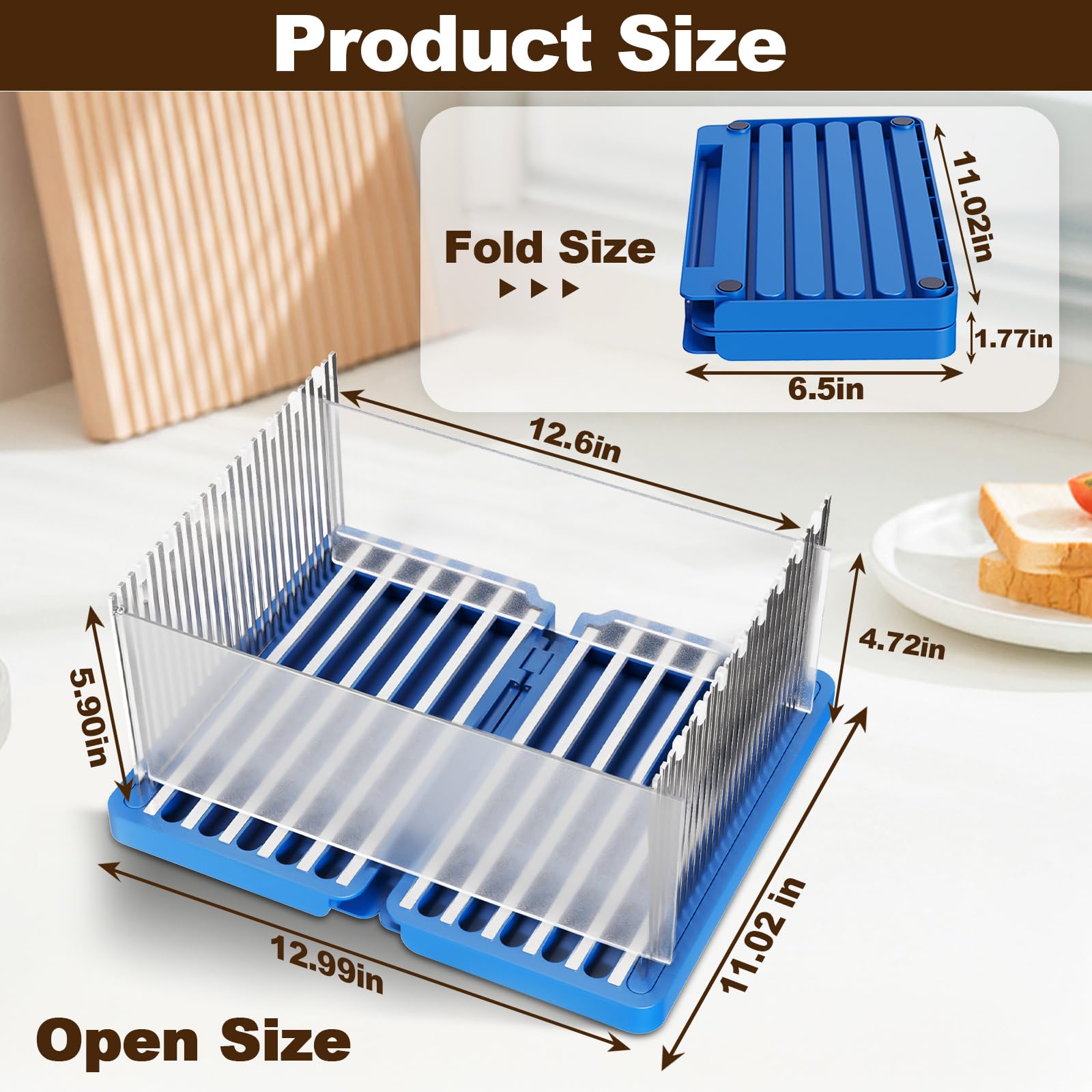 Gifhomfix bread slicer adjustable width allows versatile bread slicing for different loaf sizes.