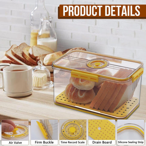 Gifhomfix bread box 12 by 6-inch footprint fits most loaves on the counter.