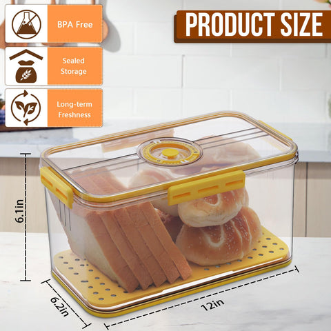 Gifhomfix bread box features a time-dial to track storage dates for bread.