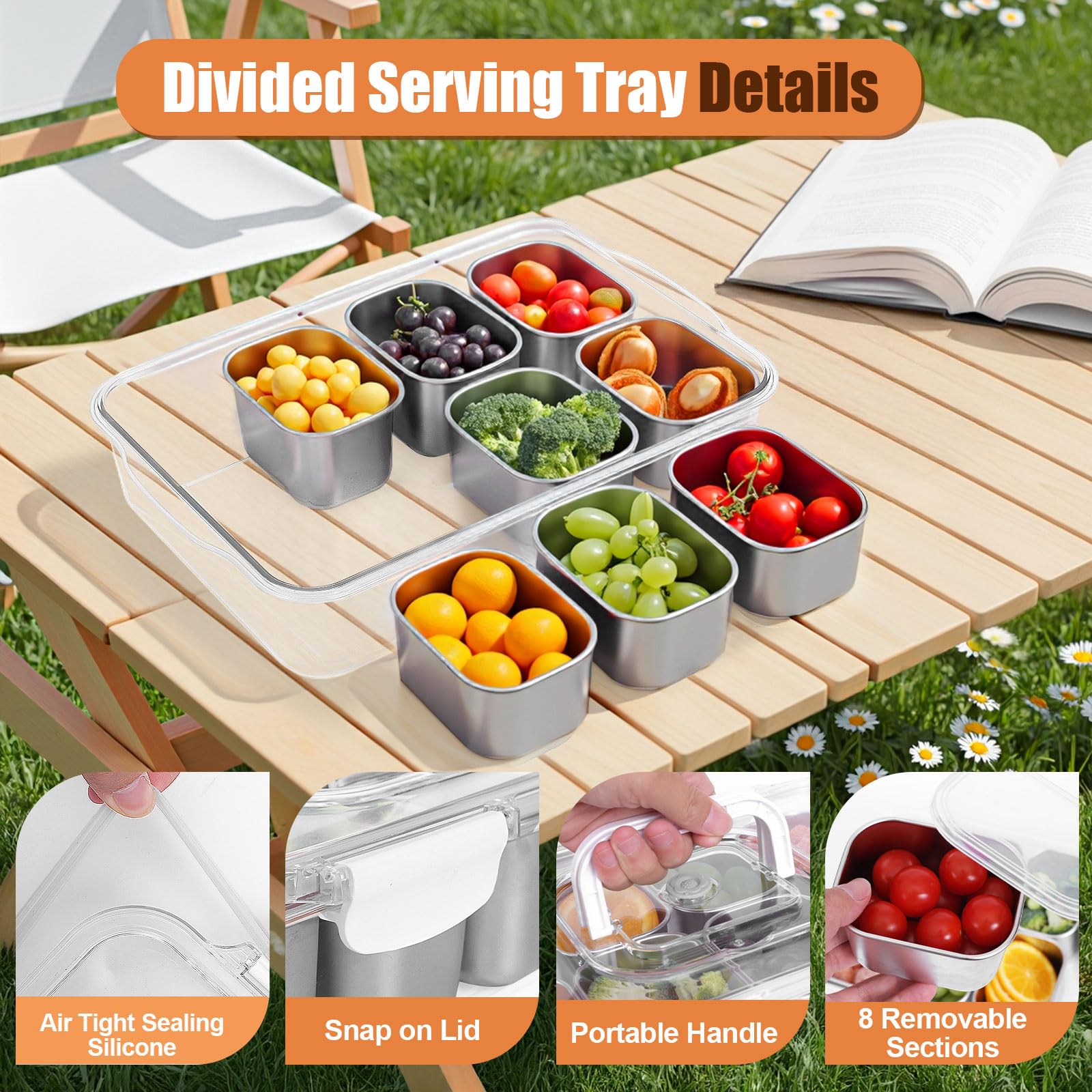 Gifhomfix Snackle Box compartments close-up for organized snacks