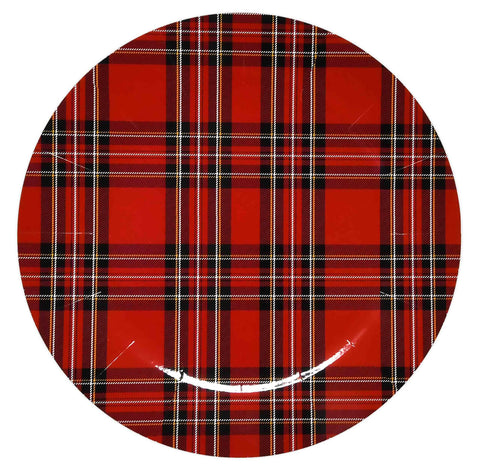Gift Boutique buffalo plaid charger 13inch with wide rim prevents spills
