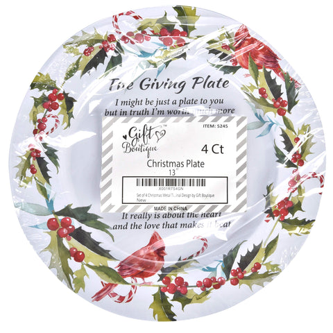Gift Boutique 13-inch tin plate, durable and reusable for celebrations.