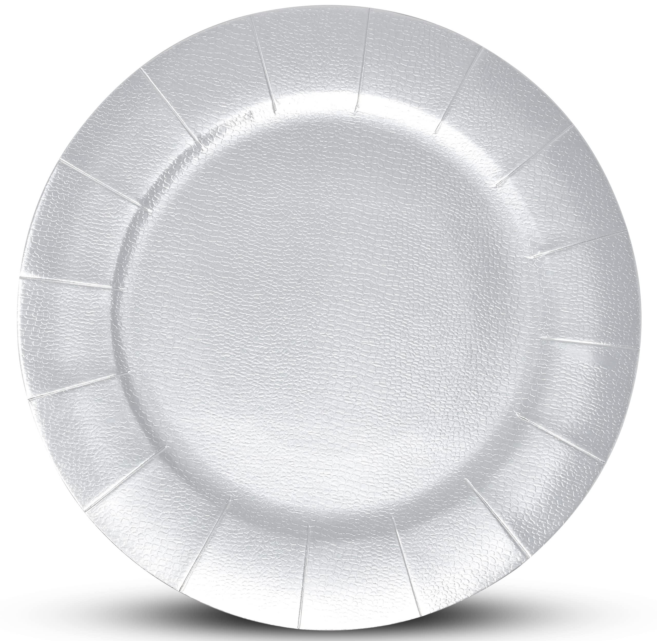 Gift Boutique silver chargers elevate decor in hotels, restaurants, and events.
