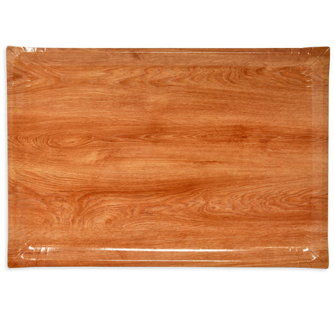 Gift Boutique rustic wedding table setup using wooden-look trays