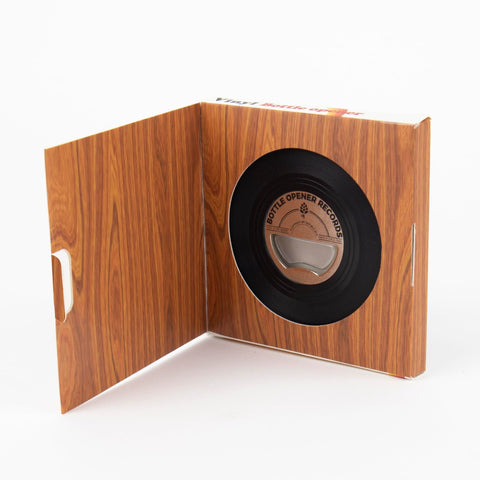 Gift Republic vinyl bottle opener side view, durable built for everyday use