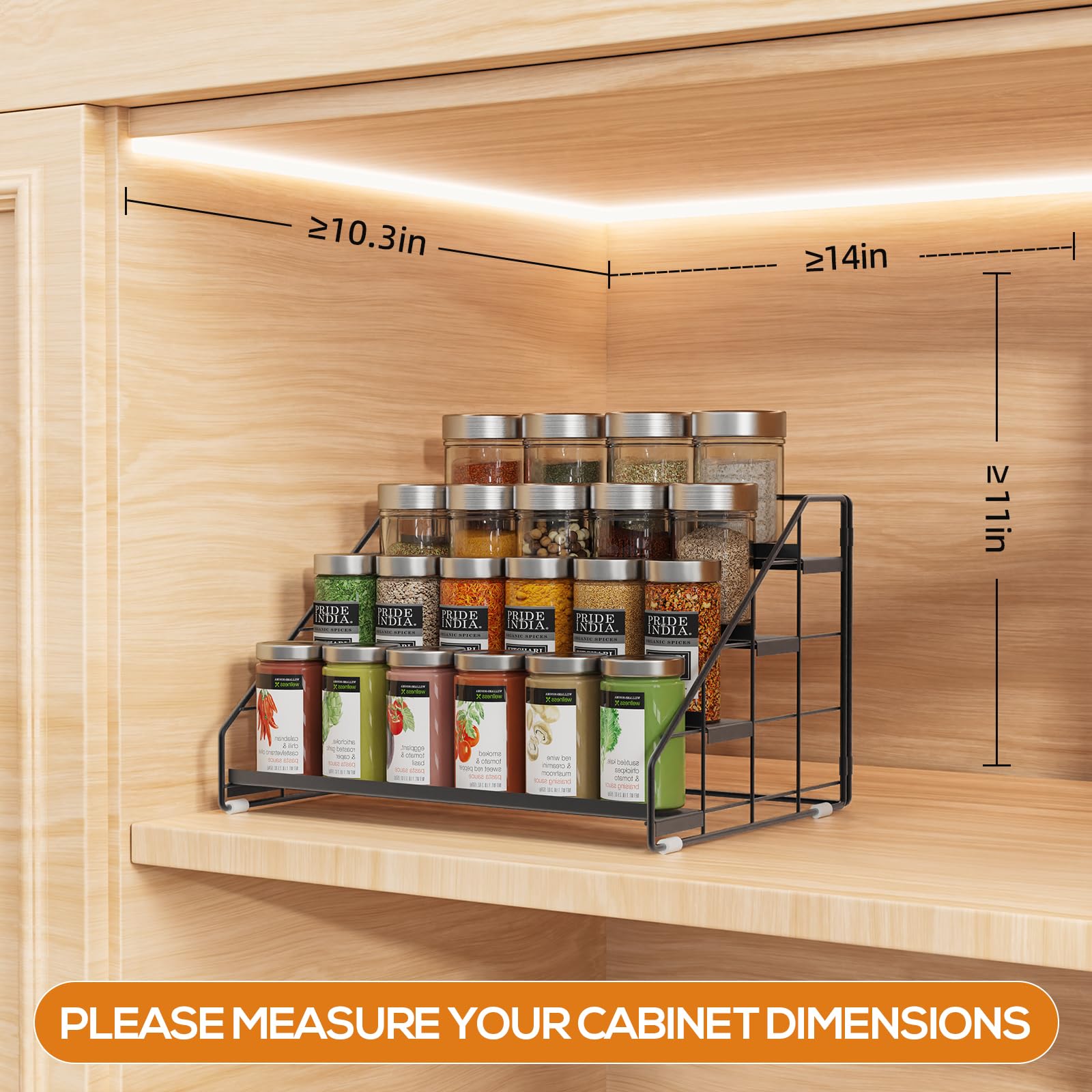 Depth-adjustable tiers on the GIGIFTREE rack for various bottle sizes