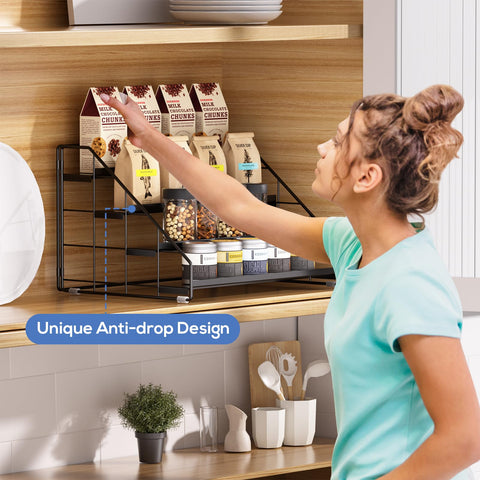 Organized kitchen with GIGIFTREE spice rack keeping herbs tidy