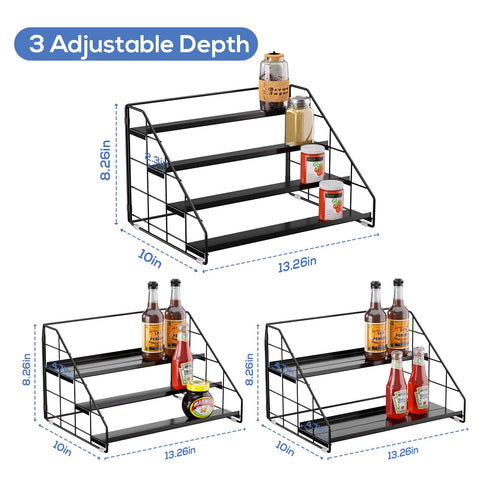 Stepped design of GIGIFTREE spice rack offers clear visibility