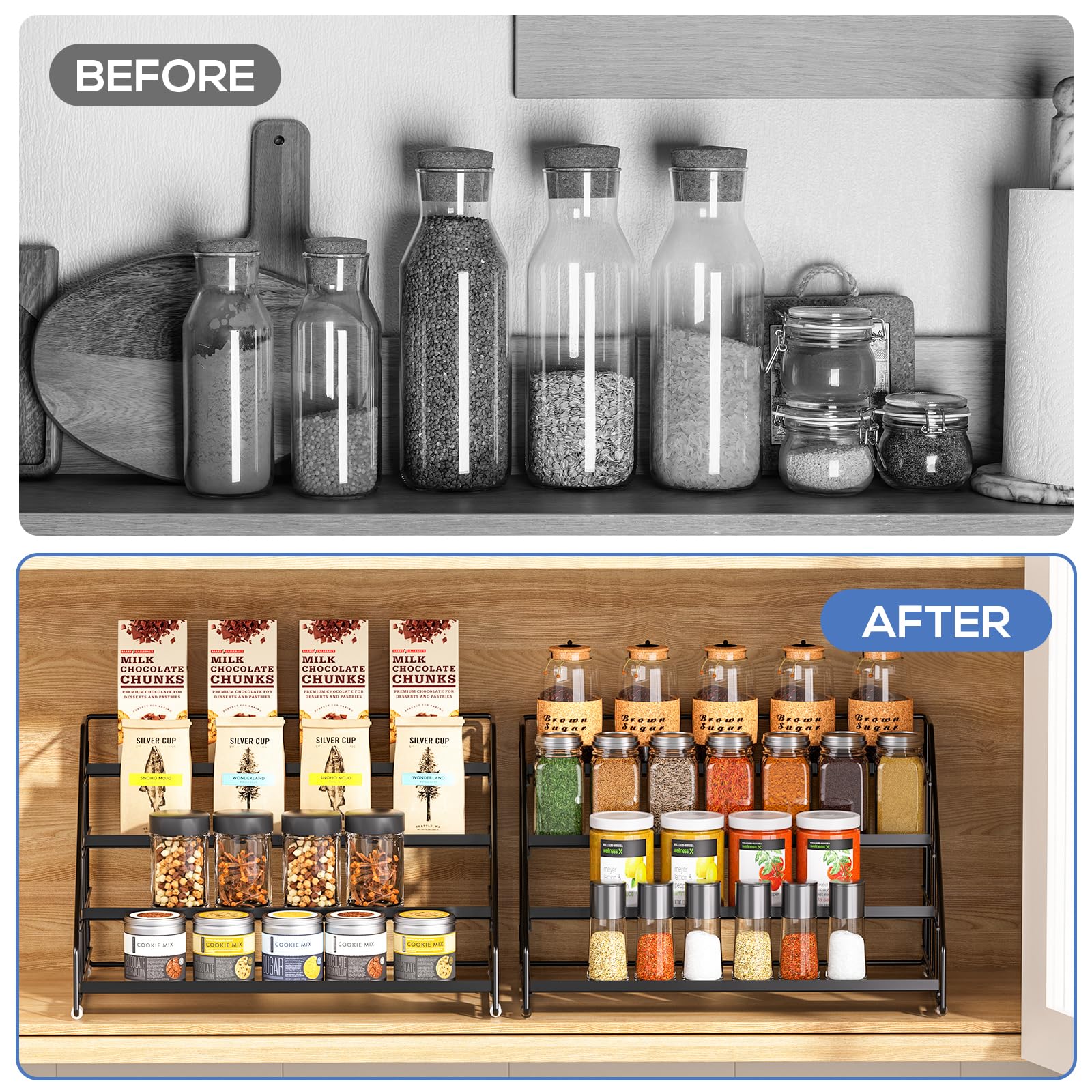 Sturdy construction of GIGIFTREE spice rack ensures durability