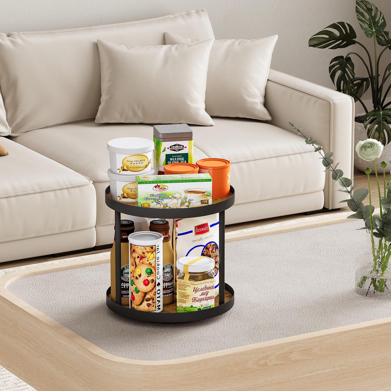 Giikin 360-degree rotating lazy Susan enables reaching from any side.