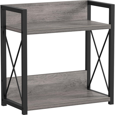 Giikin coffee bar shelf front view shows sturdy gray finish for organized counters.
