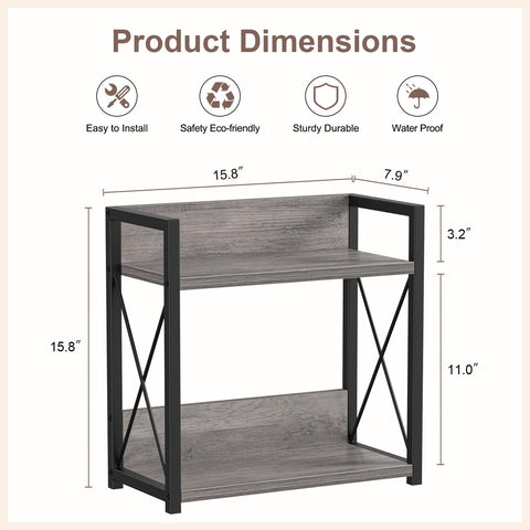 Giikin coffee bar shelf side view highlights space-saving design for small kitchens.