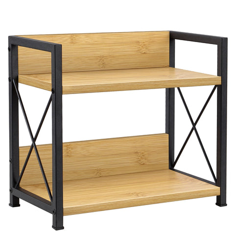 Giikin two-tier countertop organizer keeps spice jars neatly visible and accessible.