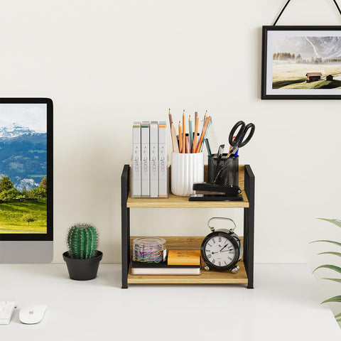 Giikin durable organizer combines wood and metal for versatile home use.