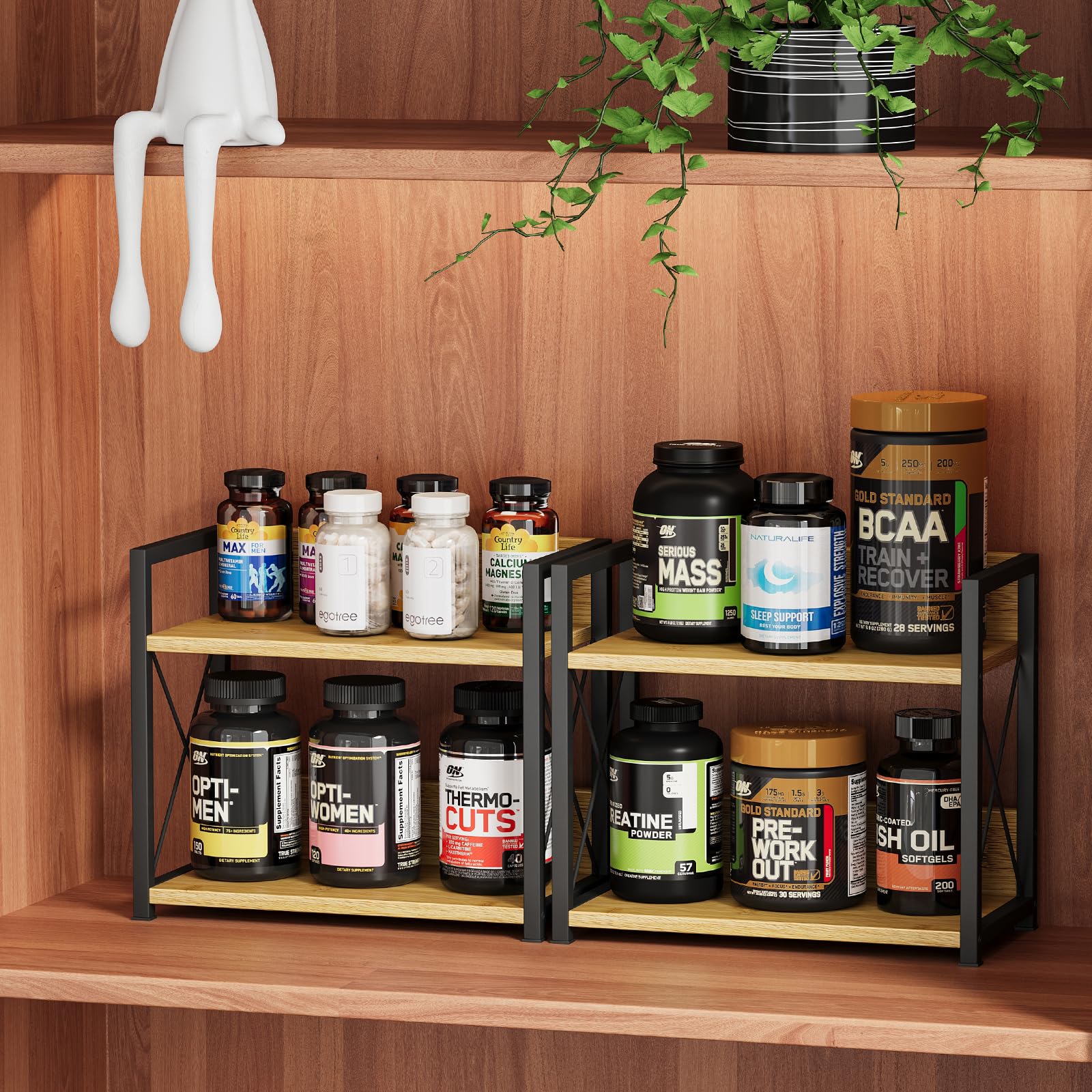 Giikin industrial frame with black matte finish supports heavy jars safely.