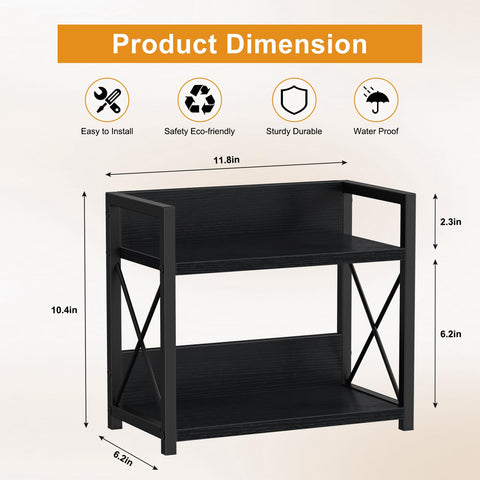 Giikin Kitchen Counter Shelf side angle highlights compact footprint and sturdy frame.