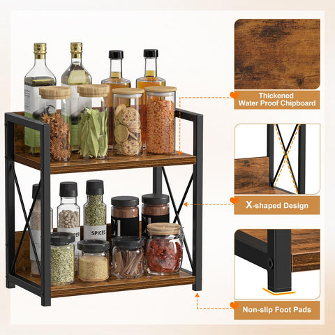 Giikin kitchen countertop organizer displaying spacious shelves.