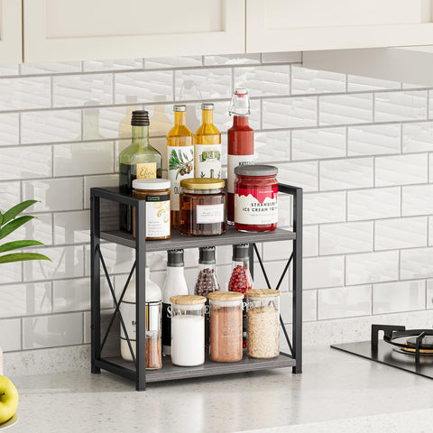 Giikin kitchen organization on counter keeps essentials within easy reach.