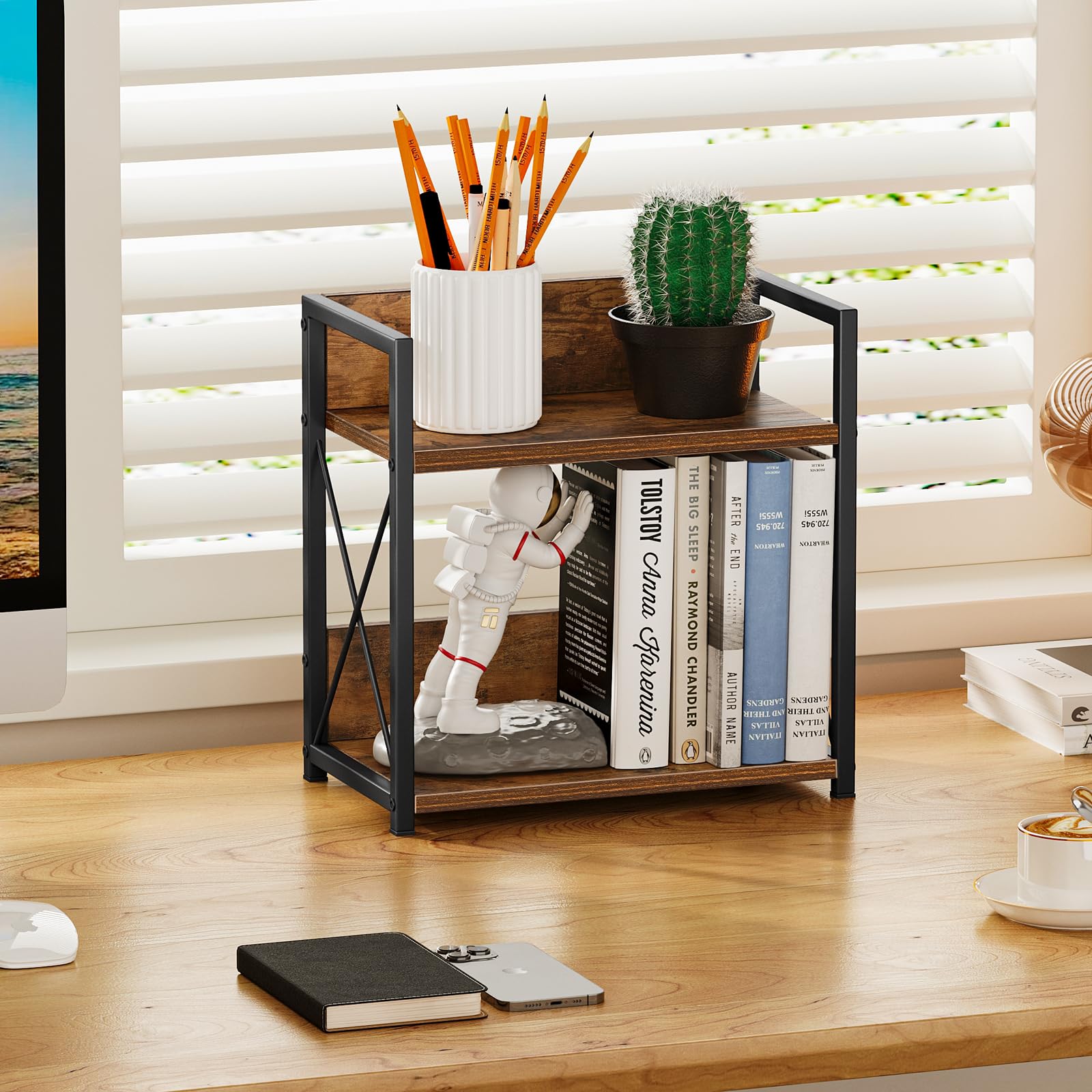 Giikin vintage-hued particle board with matte black frame detail.