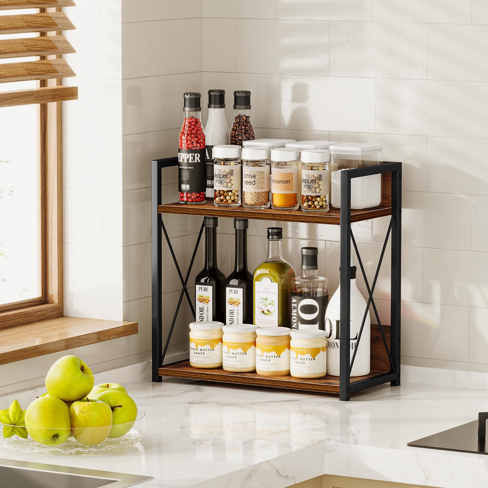 Giikin wooden brown countertop design adds rustic charm to kitchens.