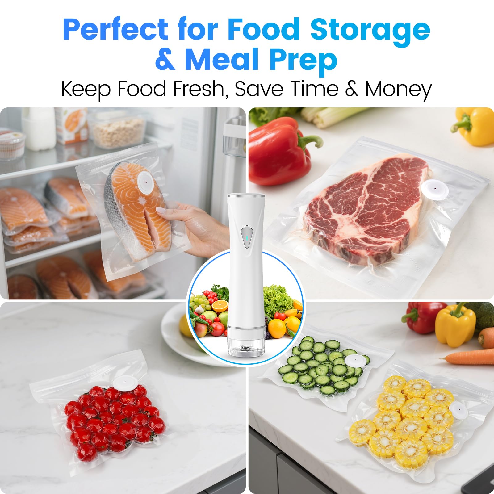 Gikxki vacuum sealer is portable for traveling and outdoors.