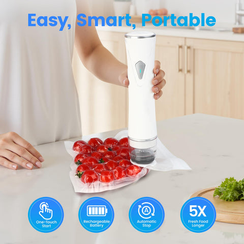 Gikxki vacuum sealer demonstrates one-touch suction for fast sealing.