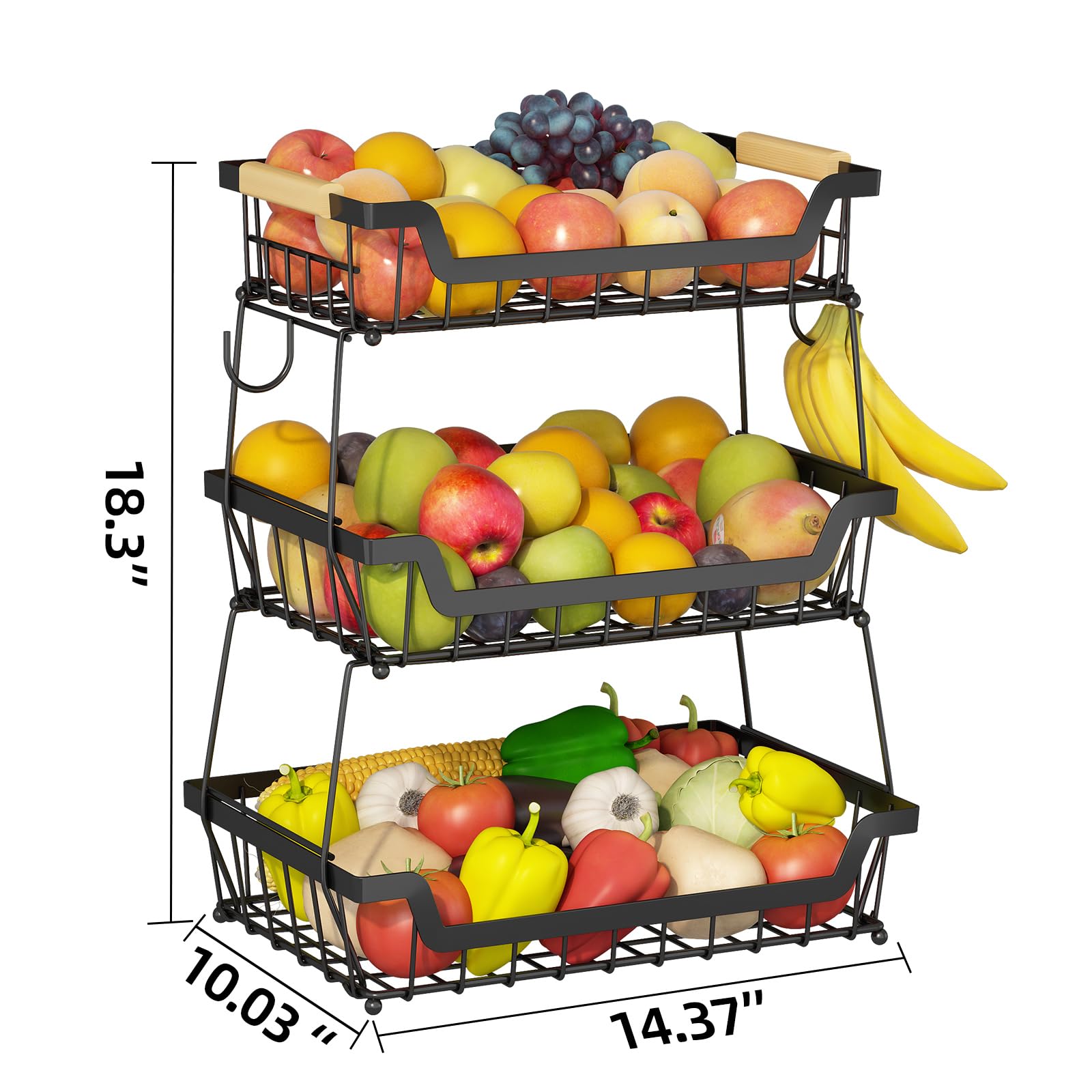GILLAS large capacity rectangular stand ideal for kitchen and living areas.