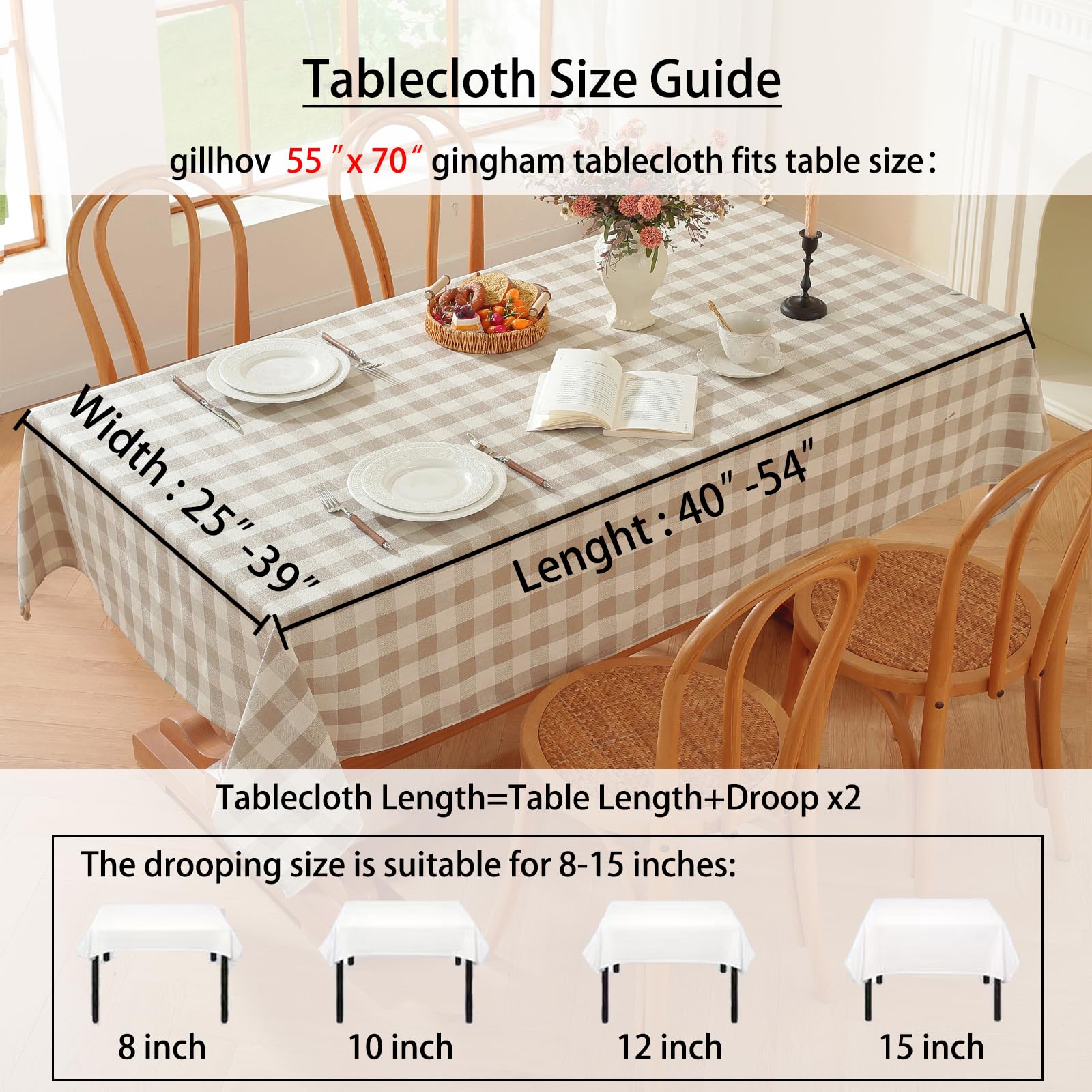 Gillhov tablecloth wrinkle-free and machine washable for easy care