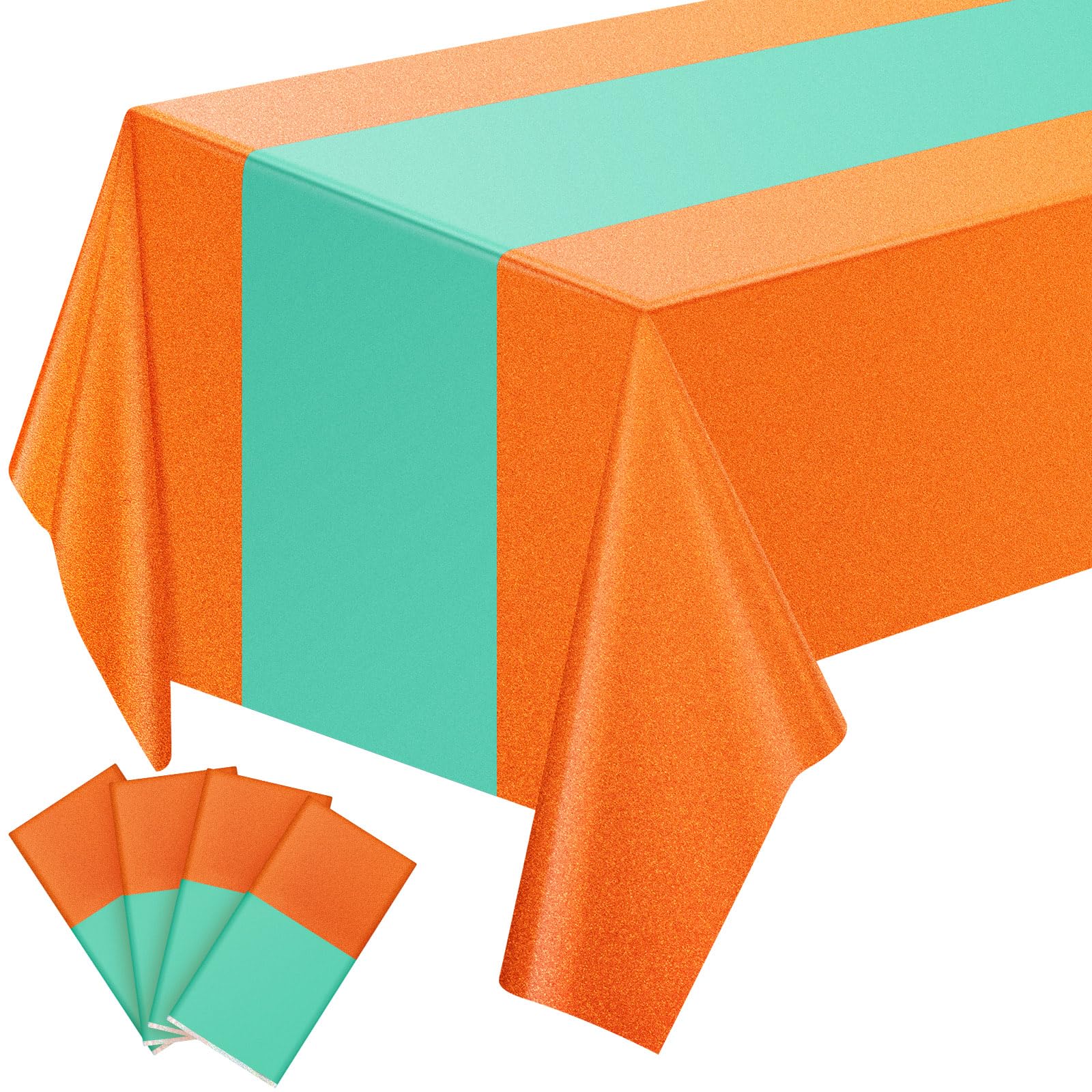 Gilprop lime iridescent tablecloth front view with shimmering design for vibrant birthdays