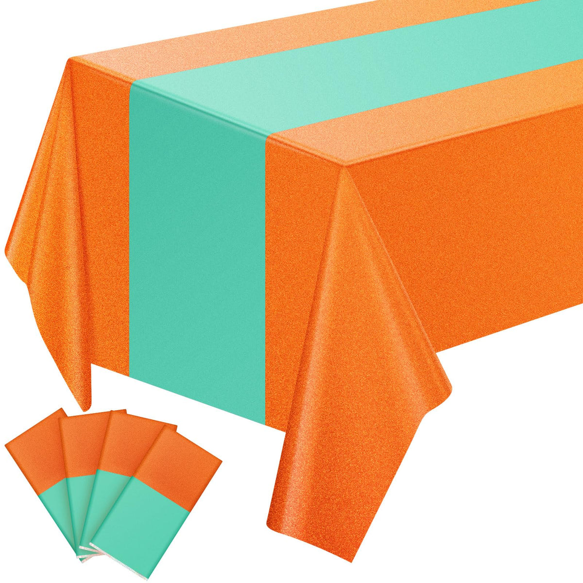 Gilprop lime iridescent tablecloth front view with shimmering design for vibrant birthdays
