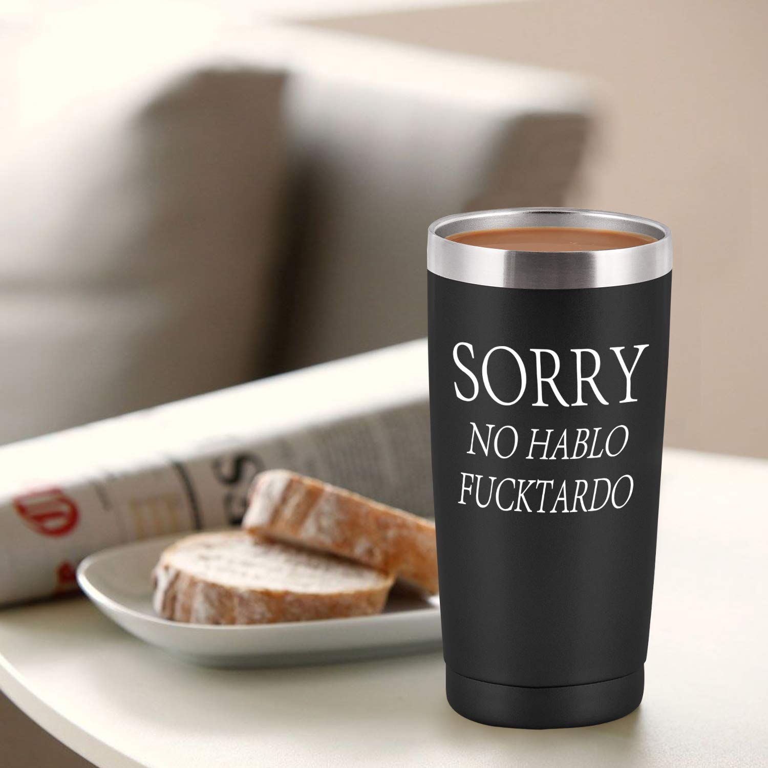 GINGPROUS 20 oz tumbler fits car cup holders for easy transport.