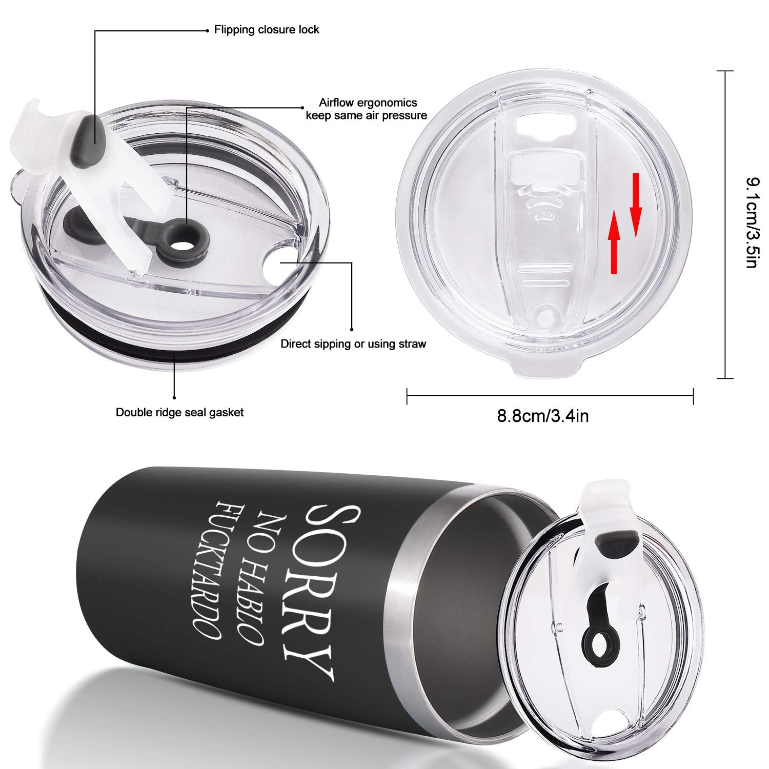GINGPROUS sturdy 304 stainless steel offers reusable, durable daily use.